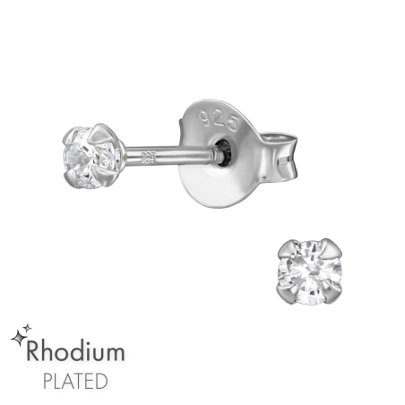 Silber rund 2,5 mm - 925er Silber Basic Ohrstecker