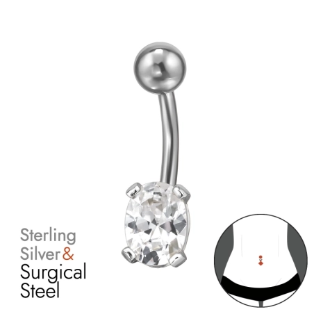 Oval mit Zirkon Geometrischer Schmuck Schmuck | All4silver