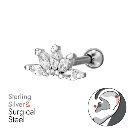 Blätter mit Zirkonia Geometrischer Schmuck Schmuck | All4silver