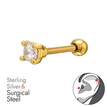 Golden Round mit Zirkonia Geometrischer Schmuck Schmuck | All4silver
