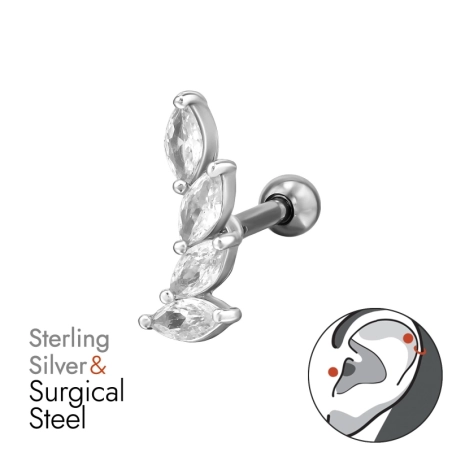 Blätter mit Zirkonia Geometrischer Schmuck Schmuck | All4silver