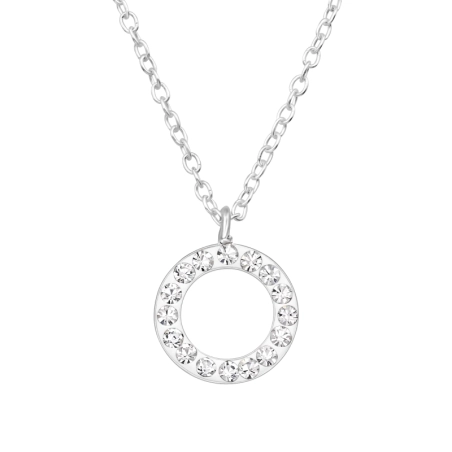 9,5 mm Offener Kreis mit Kristallen Geometrischer Schmuck Schmuck | All4silver