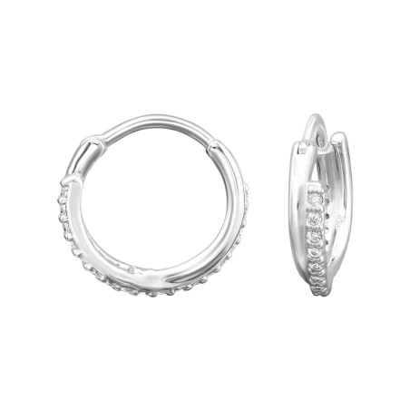 Verflochtener Huggie mit Zirkonen Huggies Schmuck | All4silver