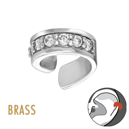 Mit Zirkonia aus Messing verziert Ear Cuffs & Mono-Ohrringe Schmuck | All4silver