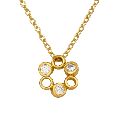 Verbundene Kreise mit Zirkonen, Vergoldet Geometrischer Schmuck Schmuck | All4silver