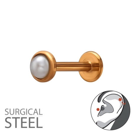 3 mm Kunstperle Tragus, Helix Stehlen Schmuck | All4silver