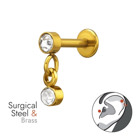1,2 X 6 mm (16 G) – 3 mm Rund, Goldfarben Ohrtunnel & Stöpsel Schmuck | All4silver