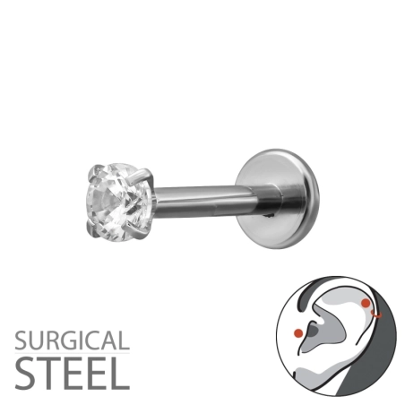 1,2 X 8 mm (16 G) – 3 mm Rund, 4 Zinken Stehlen Schmuck | All4silver