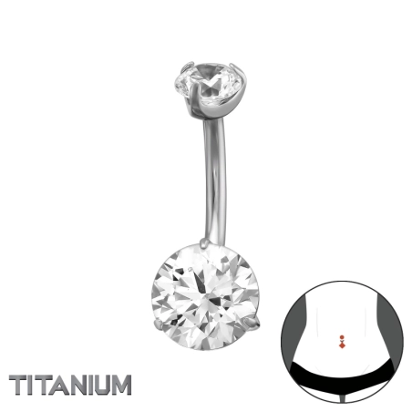 1,6 X 10 mm (14 G) – 5 mm Runde Oberseite, 8 mm Runde Unterseite, 3 Zinken Bauchnabel Piercing Schmuck | All4silver