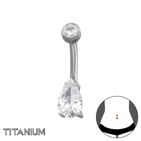 1,6 X 10 mm (14 G) – 4 mm Runde Oberseite, 5 X 8 mm Tropfen Bauchnabel Piercing Schmuck | All4silver
