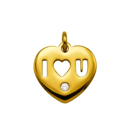 Herz Und Buchstaben  Vergoldet - Chirurgischer 316L-Edelstahl Steel Pendants