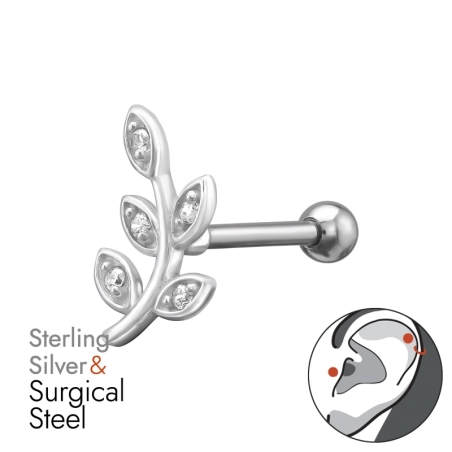 11 mm Blatt – 1,2 X 8 mm Hantel (16 G) Natur Schmuck Schmuck | All4silver