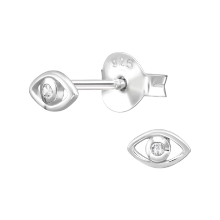 Böser Blick mit Zirkonia Ohrstecker mit Zirkonia Steinen Schmuck | All4silver