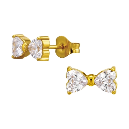 Bogen mit Zirkonia Ohrstecker aus Edelstahl Schmuck | All4silver