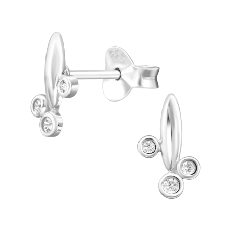 Bar Und Rund mit Zirkonia Ohrstecker mit Zirkonia Steinen Schmuck | All4silver