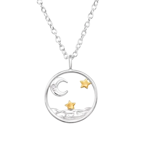 Mond Und Sterne Über Dem Meer Sterne, Mond & Sonne Schmuck | All4silver