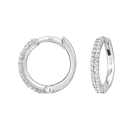 12 mm Creolen mit Zirkonia Huggies Schmuck | All4silver