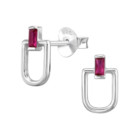 U-Förmig mit Zirkonia Ohrstecker mit Zirkonia Steinen Schmuck | All4silver