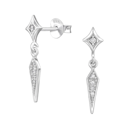 Mit Zirkonia baumelnd Ohrstecker mit Zirkonia Steinen Schmuck | All4silver