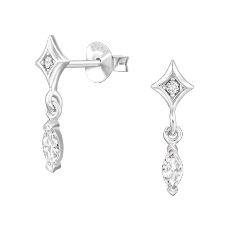 Funkeln Sie Mit Baumelnden Marquise Ohrstecker mit Zirkonia Steinen Schmuck | All4silver