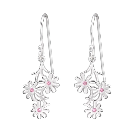Gänseblümchen mit Zirkonia Ohrringe mit Zirkonia Steinen Schmuck | All4silver