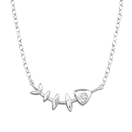 Fischgräte mit Zirkonia Tier-Schmuck Schmuck | All4silver
