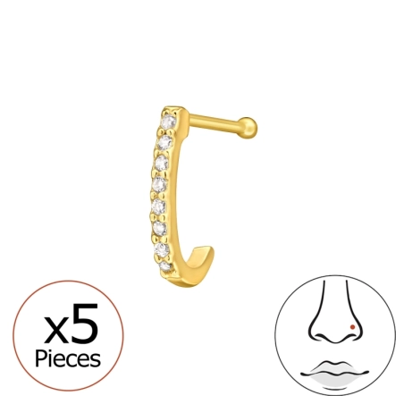 Gebogen 24 Karat goldbeschichteter Schmuck Schmuck | All4silver