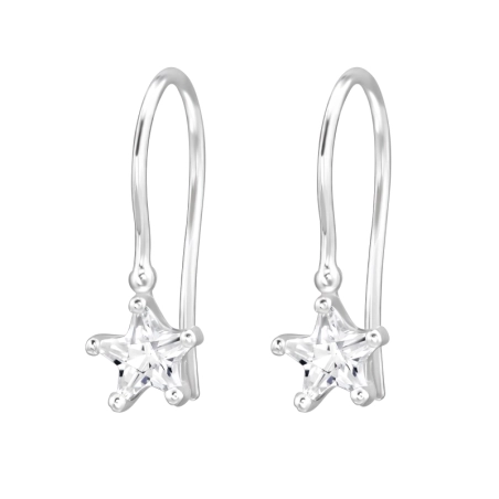 6 mm Stern mit Zirkonia Ohrringe mit Zirkonia Steinen Schmuck | All4silver