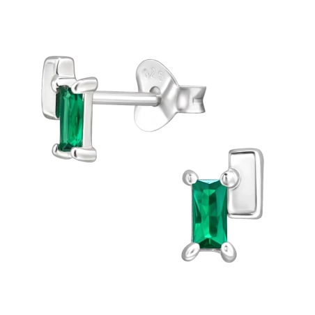 6 mm Rechtecke mit Zirkonia Ohrstecker mit Zirkonia Steinen Schmuck | All4silver