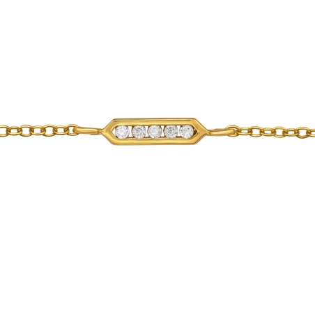 10 mm Goldbarren mit Zirkonia Armbänder mit Silberkette Schmuck | All4silver