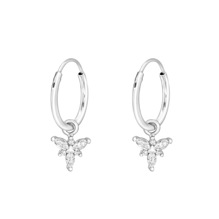 Blume Creolen Ohrringe Schmuck | All4silver