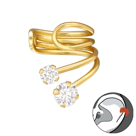 Doppel Stoned Ohrklemme und Ohrkletterer Schmuck | All4silver