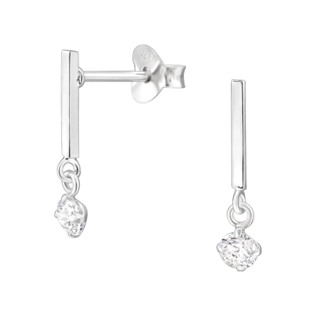 Ohrringe mit Zirkonia - 925Er Silber Ohrstecker Mit Zirkonia Steinen