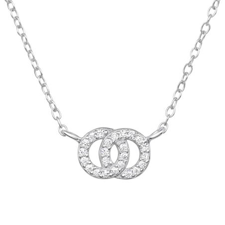 Doppelkreis mit Zirkonia Geometrischer Schmuck Schmuck | All4silver