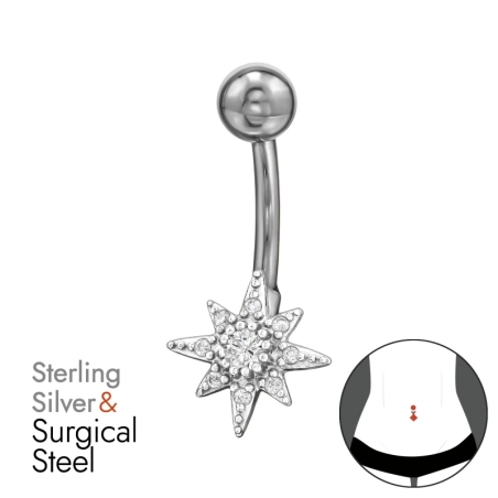 Komet mit Zirkonia Sterne, Mond & Sonne Schmuck | All4silver