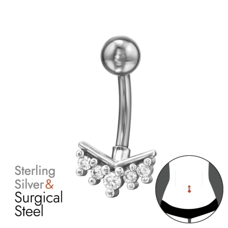Chevron mit Zirkonia Silber Schmuck | All4silver