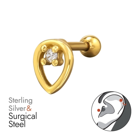 Goldene Träne mit Zirkonia Geometrischer Schmuck Schmuck | All4silver