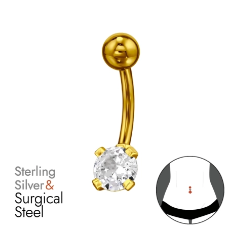 Goldene Runde mit Zirkon Geometrischer Schmuck Schmuck | All4silver