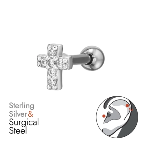 Kreuz mit Zirkonia Religions-Schmuck Schmuck | All4silver