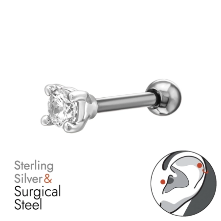 Runder kubischer Zirkon Ohrtunnel & Stöpsel Schmuck | All4silver