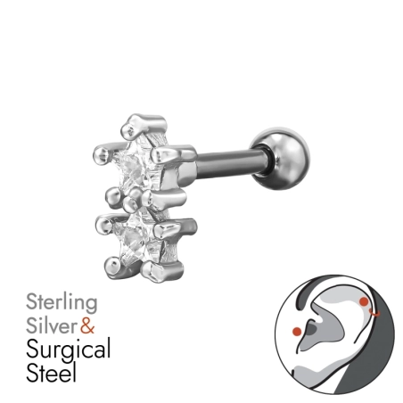 Star mit Zirkonia Sterne, Mond & Sonne Schmuck | All4silver