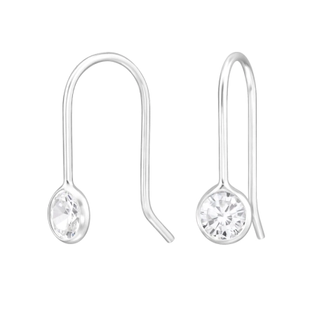4 mm runder Zirkon Ohrringe mit Zirkonia Steinen Schmuck | All4silver