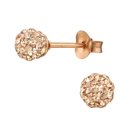 Kristallkugel Ohrstecker mit Kristall Schmuck | All4silver