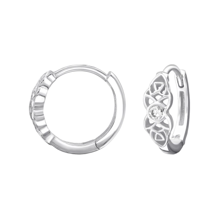 Keltisch, Symbol mit Zirkonia Huggies Schmuck | All4silver