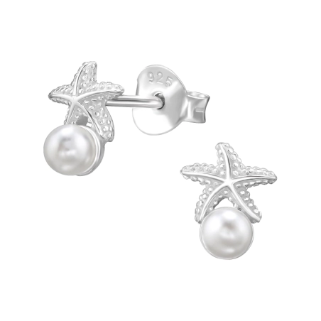 Seestern mit Perlen Ohrstecker mit Perlen Schmuck | All4silver