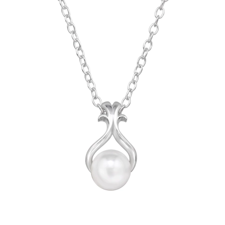 Perle Halskette Geometrischer Schmuck Schmuck | All4silver