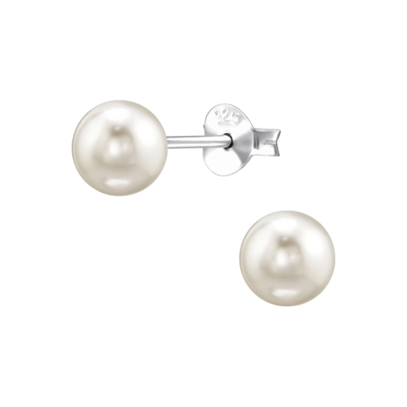 6mm Perlen Ohrstecker mit Perlen Schmuck | All4silver