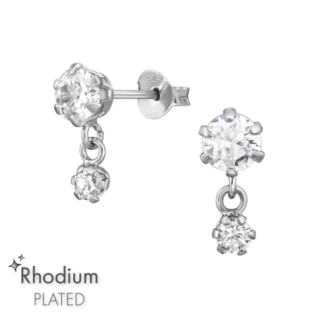 Rund mit Zirkonia Ohrstecker mit Zirkonia Steinen Schmuck | All4silver
