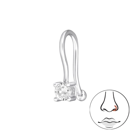 Kristall Nasenpiercing 2.5Mm Silber Schmuck | All4silver