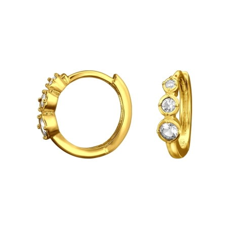 Goldene Runde mit Zirkonia Geometrischer Schmuck Schmuck | All4silver